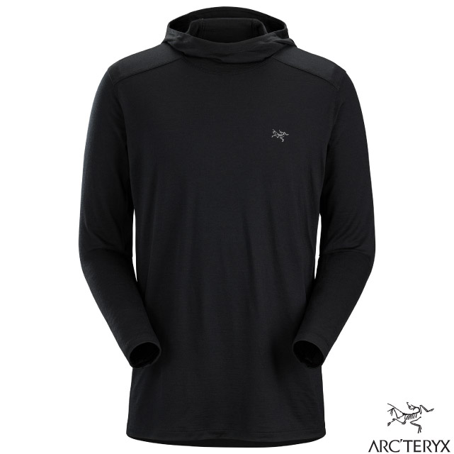 【ARCTERYX 始祖鳥】男 IONIA MERINO 美麗諾羊毛長袖連帽排汗衣/X000006851-30572 黑✿30E010